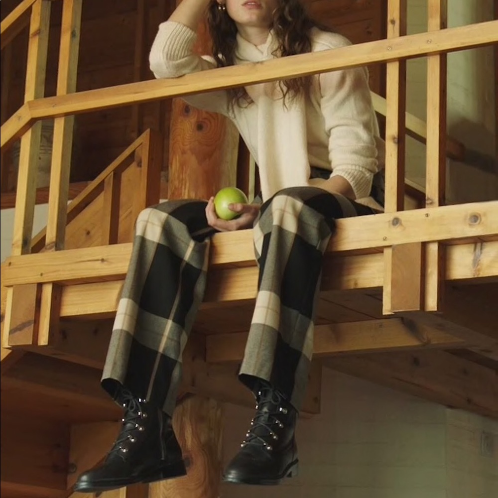 MANGO STRAIGHT CHECKERED TROUSER